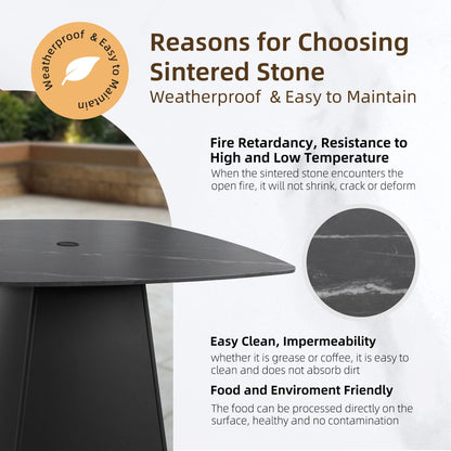 Outdoor Patio and Squircle Dining Table Set