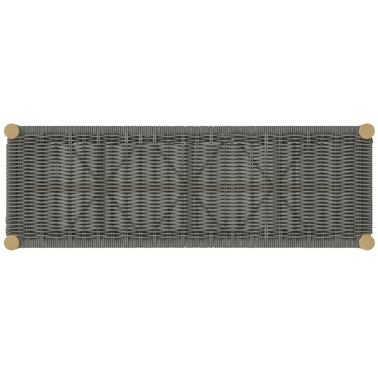 Dahlia outdoor indoor contemporary bench by HouseOfZazla, gray wicker with wood end caps on Tampa Home & Garden Store