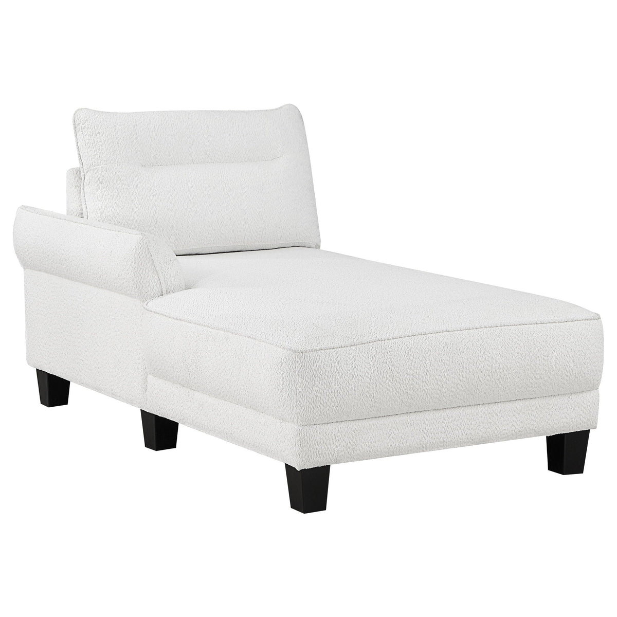 Granholm curved-arm sectional sofa in white fabric with black legs by HouseOfZazla on Tampa Home & Garden Store