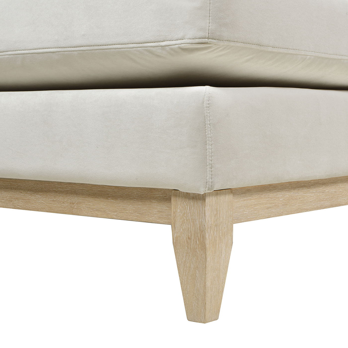 Knox Modern Farmhouse Reversible Chaise Sectional Sofa beige fabric with natural oak legs on Tampa Home & Garden Store