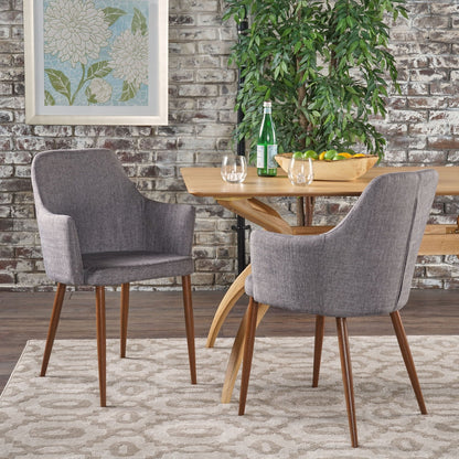 Elegant Dining Chair With Contoured Support gray fabric upholstery solid wood legs on Tampa Home & Garden Store