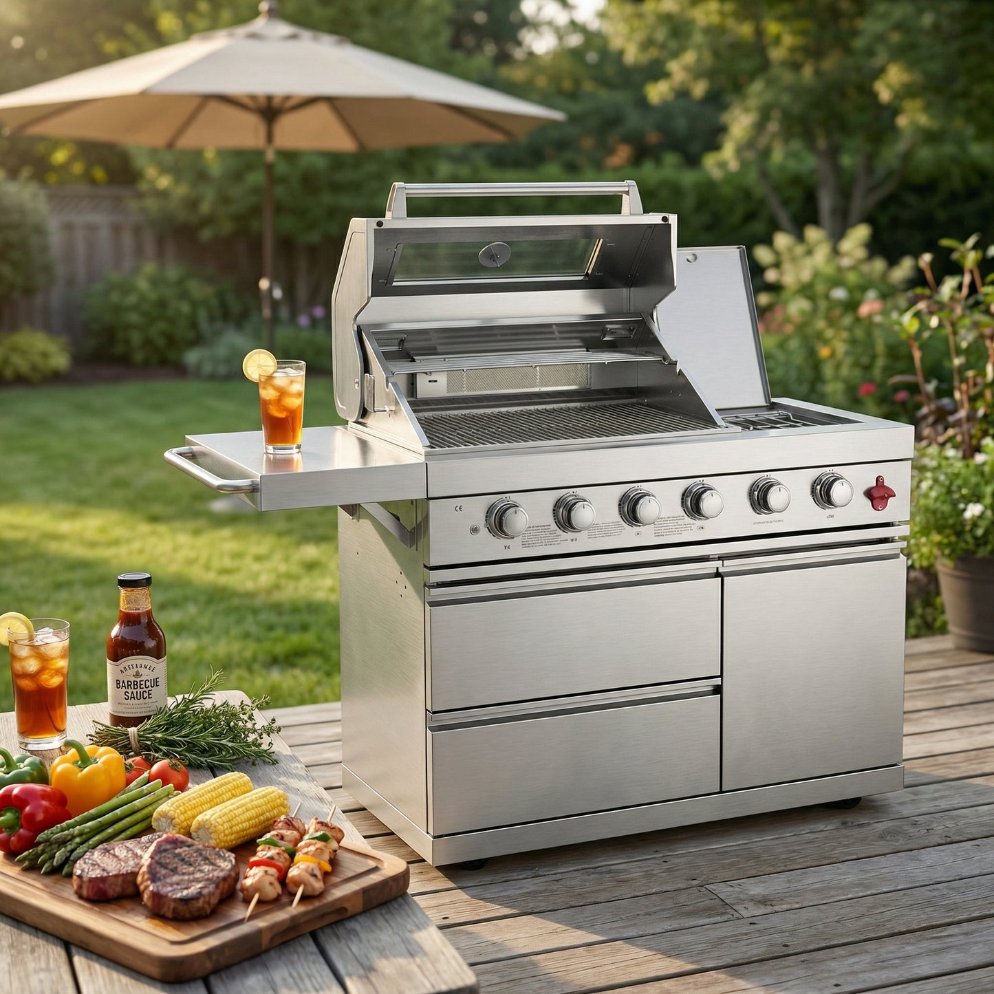 Deluxe 6 Burner Stainless Steel Outdoor Grill