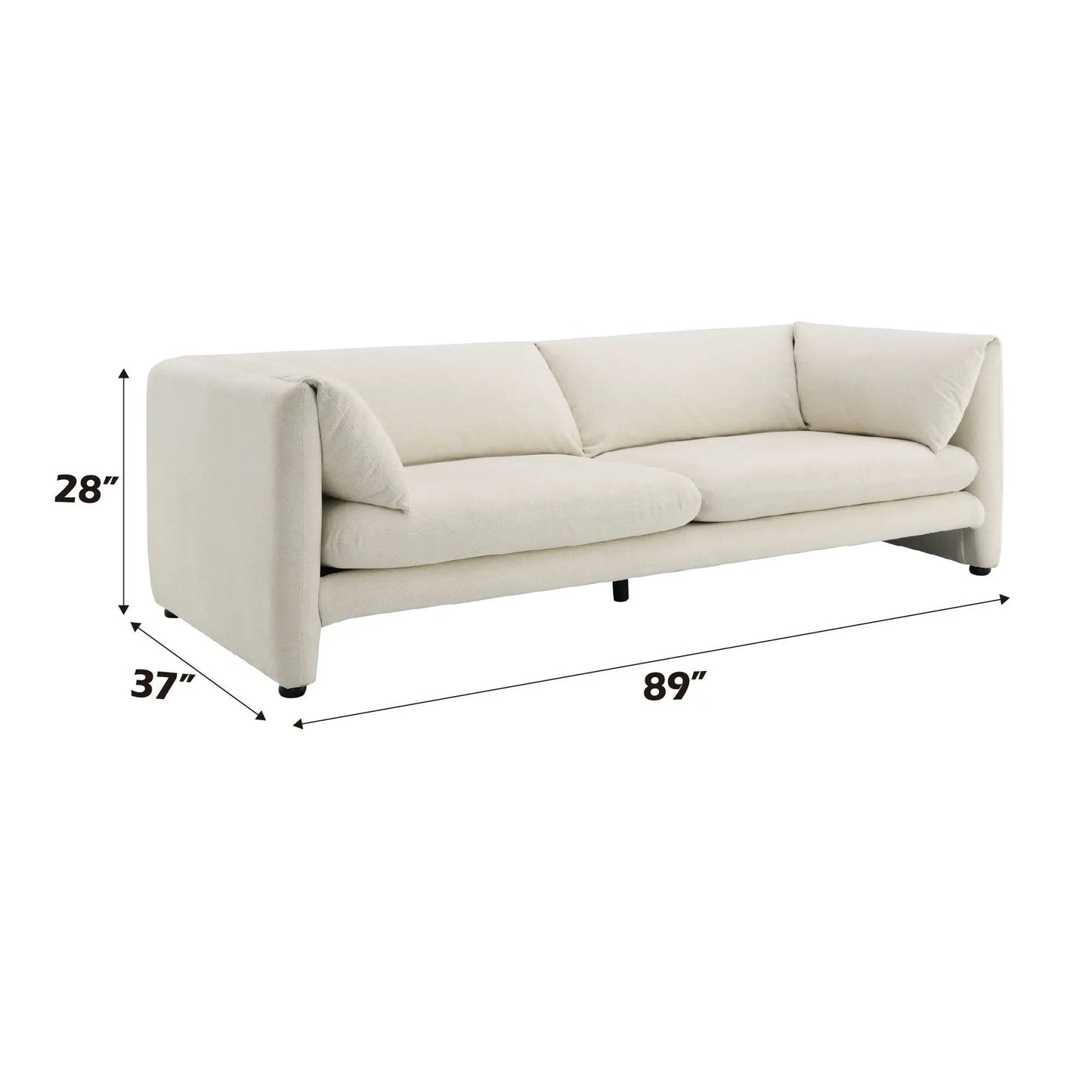 Jaeda Boucle Sofa Beige from Unique Piece Furniture, stationary sofa with boucle upholstery on Tampa Home & Garden Store