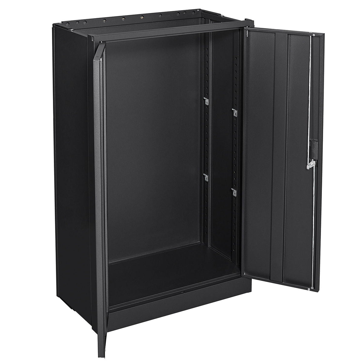 Metal storage cabinet with locking doors and adjustable shelf, black steel HouseOfZazla on Tampa Home & Garden Store