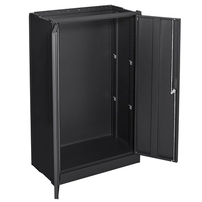 Metal storage cabinet with locking doors and adjustable shelf, black steel HouseOfZazla on Tampa Home & Garden Store