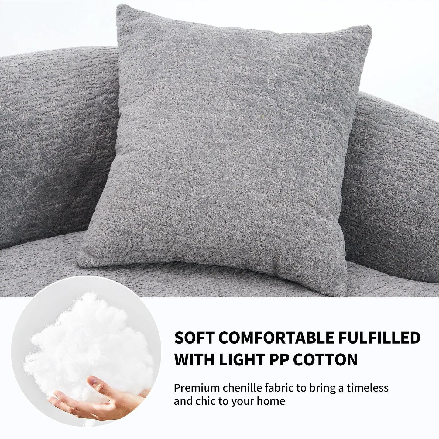 4 Seater Fabric Sofa With Sleeper For Living Room