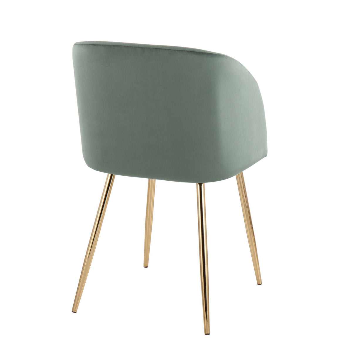 Contemporary Design Chair Set padded dark green fabric with gold-tone legs HouseOfZazla on Tampa Home & Garden Store