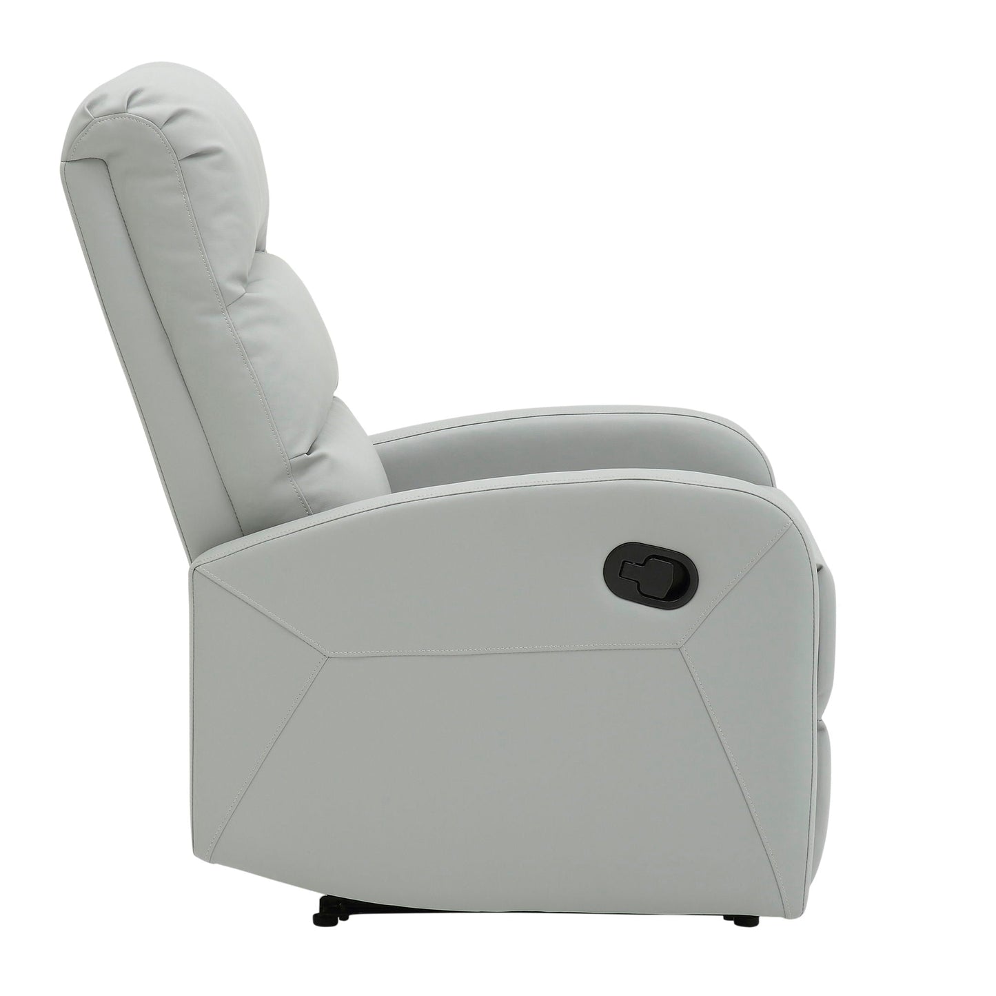 Dormi reclining chair gray leather by HouseOfZazla with padded back and sleek stitching on Tampa Home & Garden Store