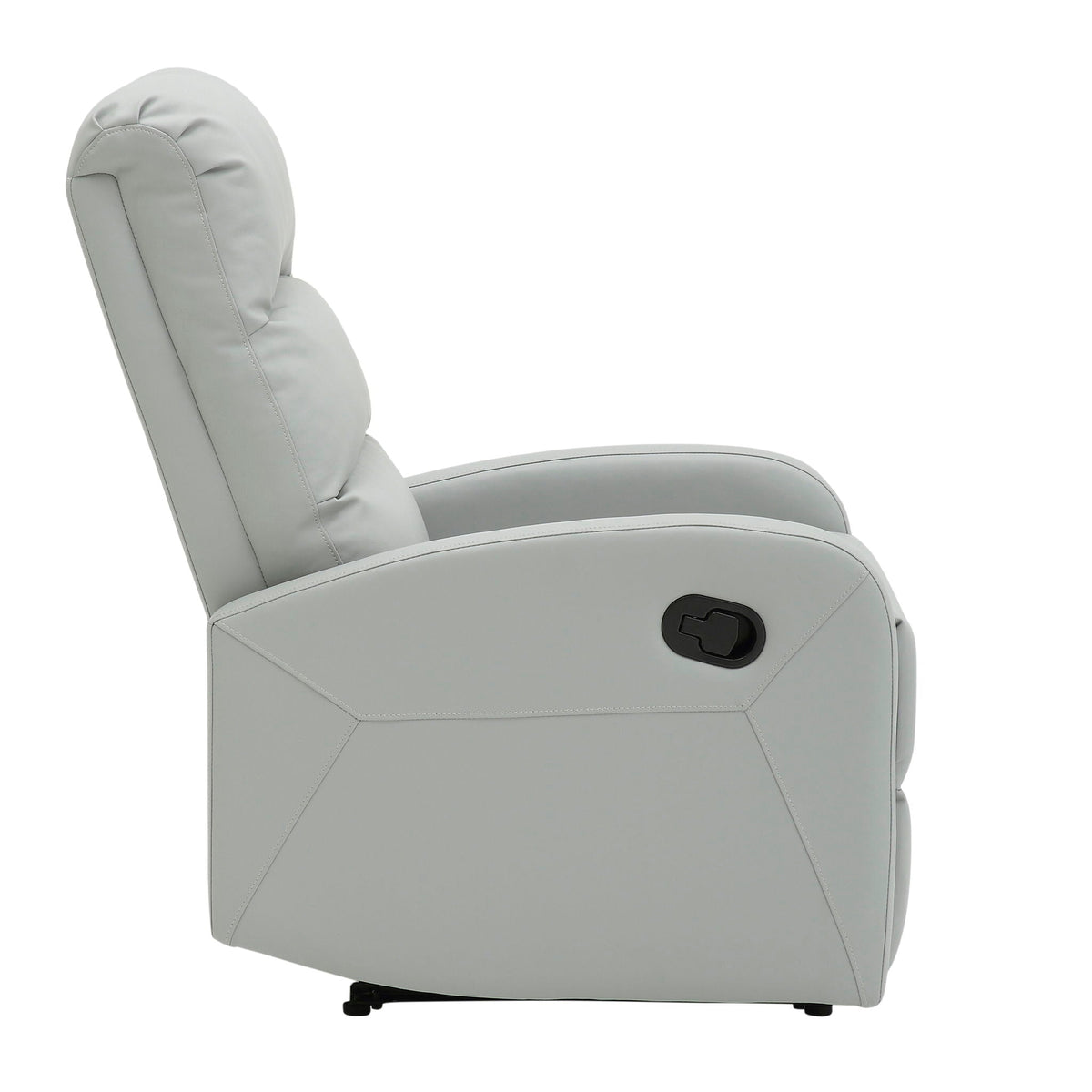 Dormi reclining chair gray leather by HouseOfZazla with padded back and sleek stitching on Tampa Home & Garden Store