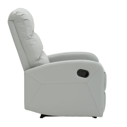 Dormi reclining chair gray leather by HouseOfZazla with padded back and sleek stitching on Tampa Home & Garden Store