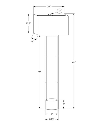 Floor lamp contemporary black beige by HouseOfZazla; schematic with measurements on Tampa Home & Garden Store