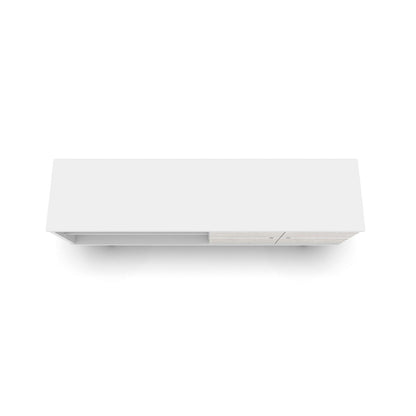 63in white TV stand with hidden storage and slim wood-front panel on Tampa Home & Garden Store