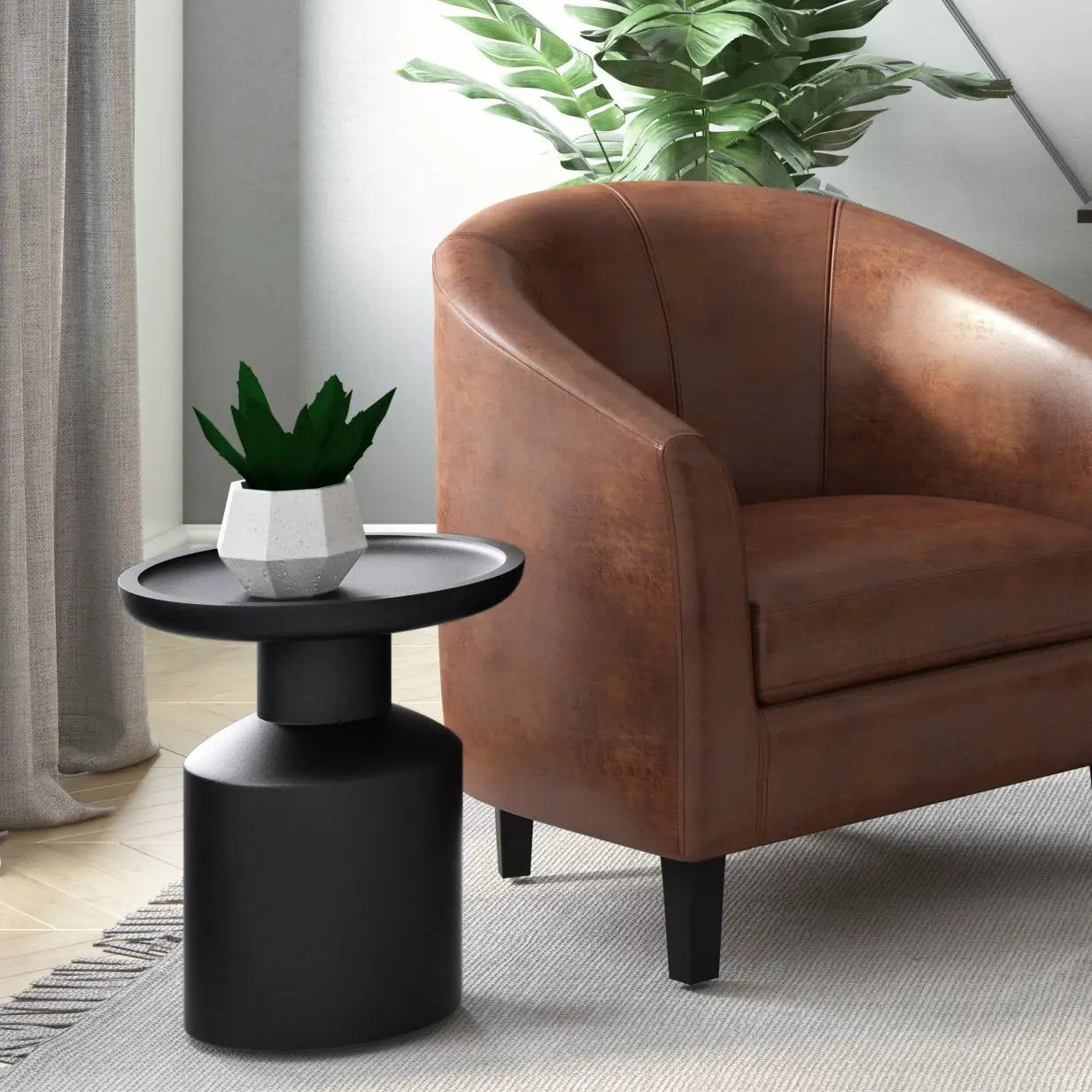 Haynes Handcrafted Wooden Accent Side Table