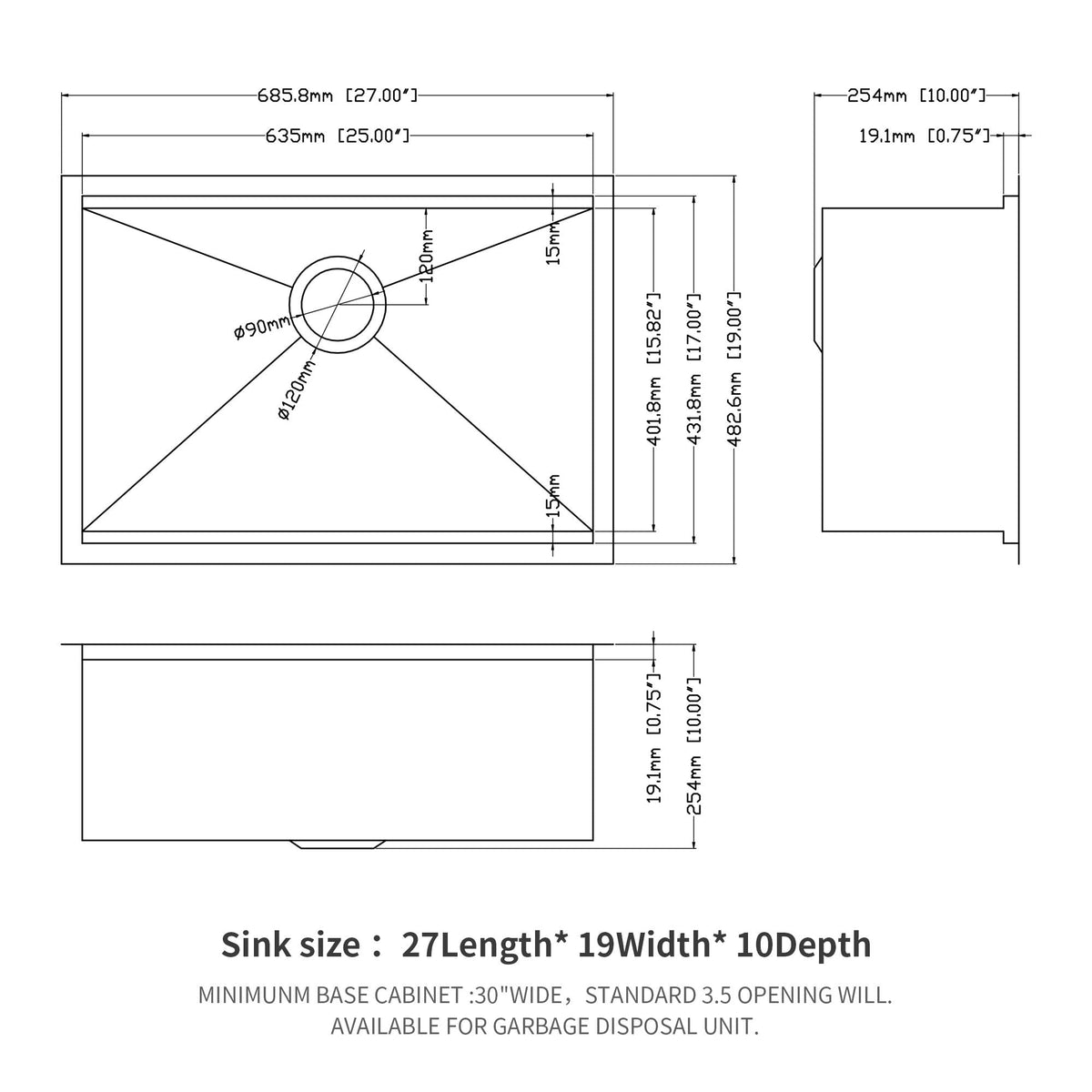 Single Bowl Undermount Workstation Kitchen Sink by HouseOfZazla with accessories on Tampa Home & Garden Store