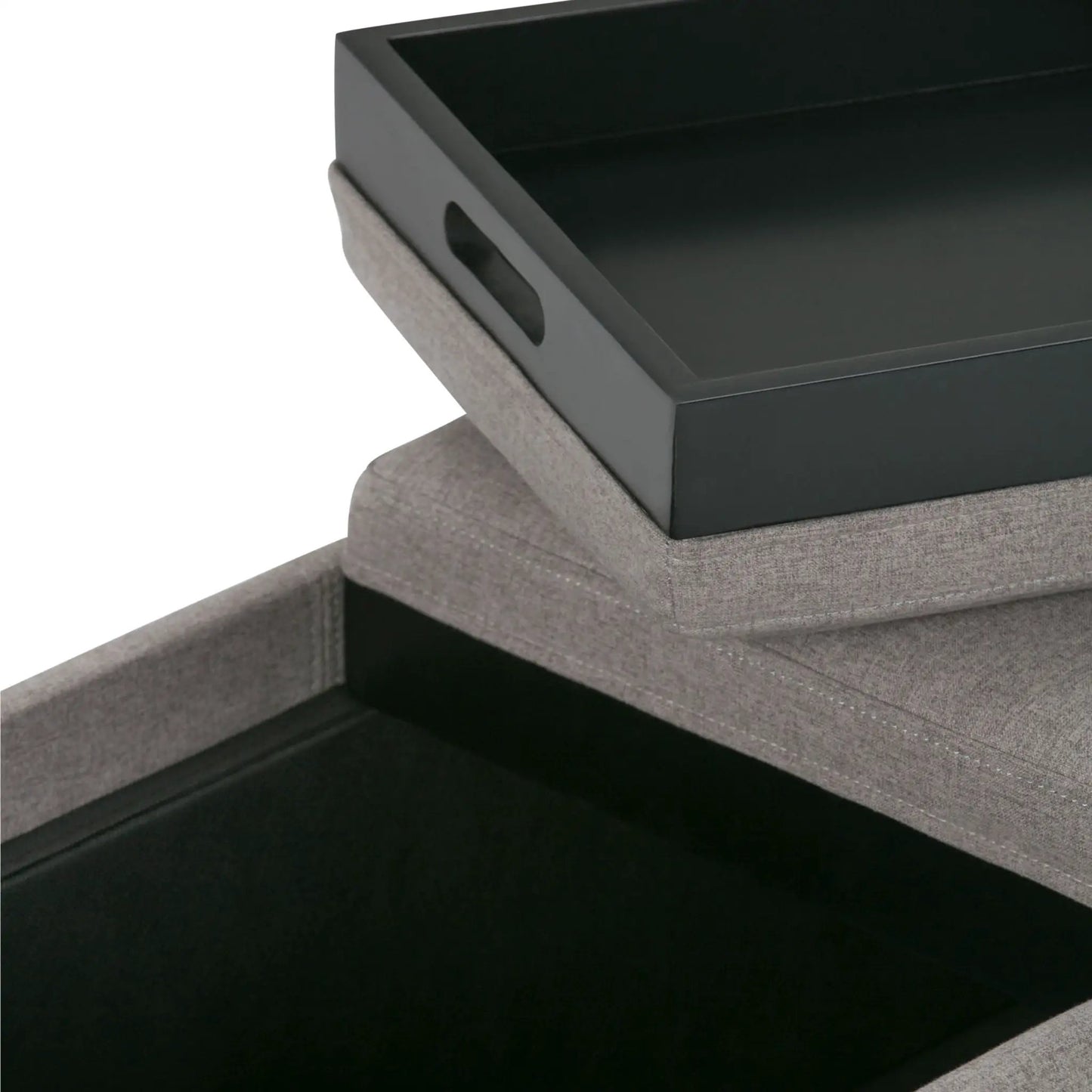 Avalon Upholstered Storage Ottoman With Trays