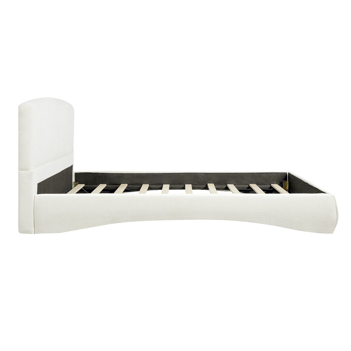 Curved Upholstered Bed with Smart Ambient Lighting bed frame with slats by HouseOfZazla on Tampa Home & Garden Store