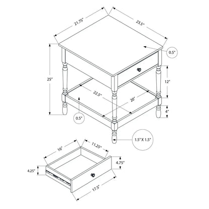 Accent Table 2-Tier Square Walnut by Unique Piece Furniture with drawer and turned legs on Tampa Home & Garden Store