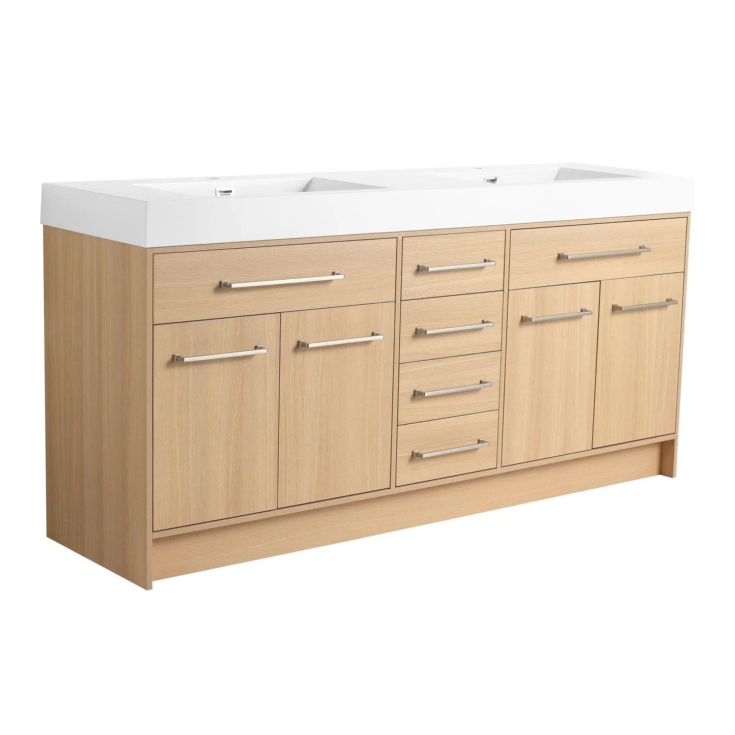 Freestanding Vanity With Resin Sink and Drawers
