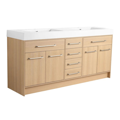 Freestanding Vanity With Resin Sink and Drawers