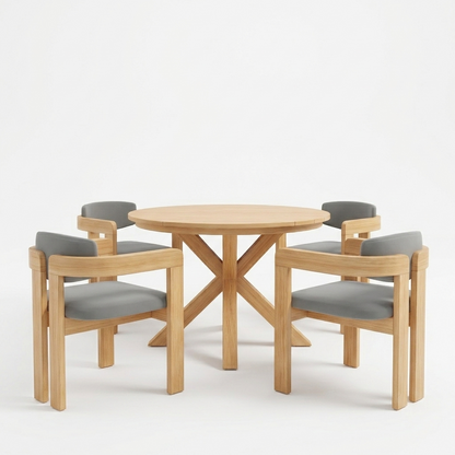 44.5 Inch Round Outdoor and Acacia Dining Table