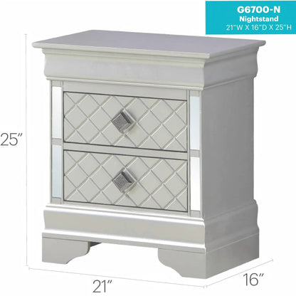 Verona Nightstand with Crystal Drawer Pulls