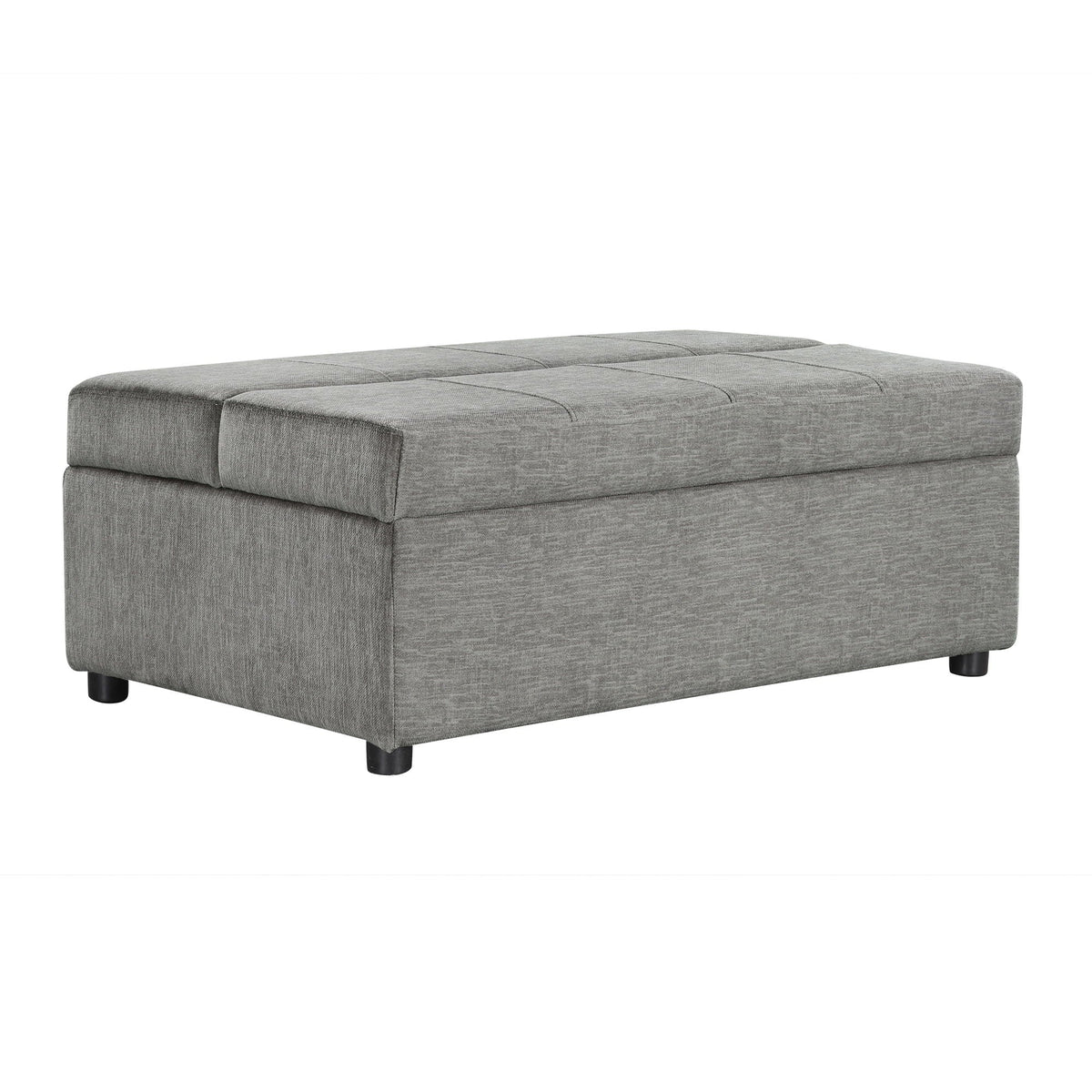 Twin size folding ottoman sleeper bed with mattress in gray fabric upholstery by HouseOfZazla on Tampa Home & Garden Store