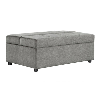 Twin size folding ottoman sleeper bed with mattress in gray fabric upholstery by HouseOfZazla on Tampa Home & Garden Store