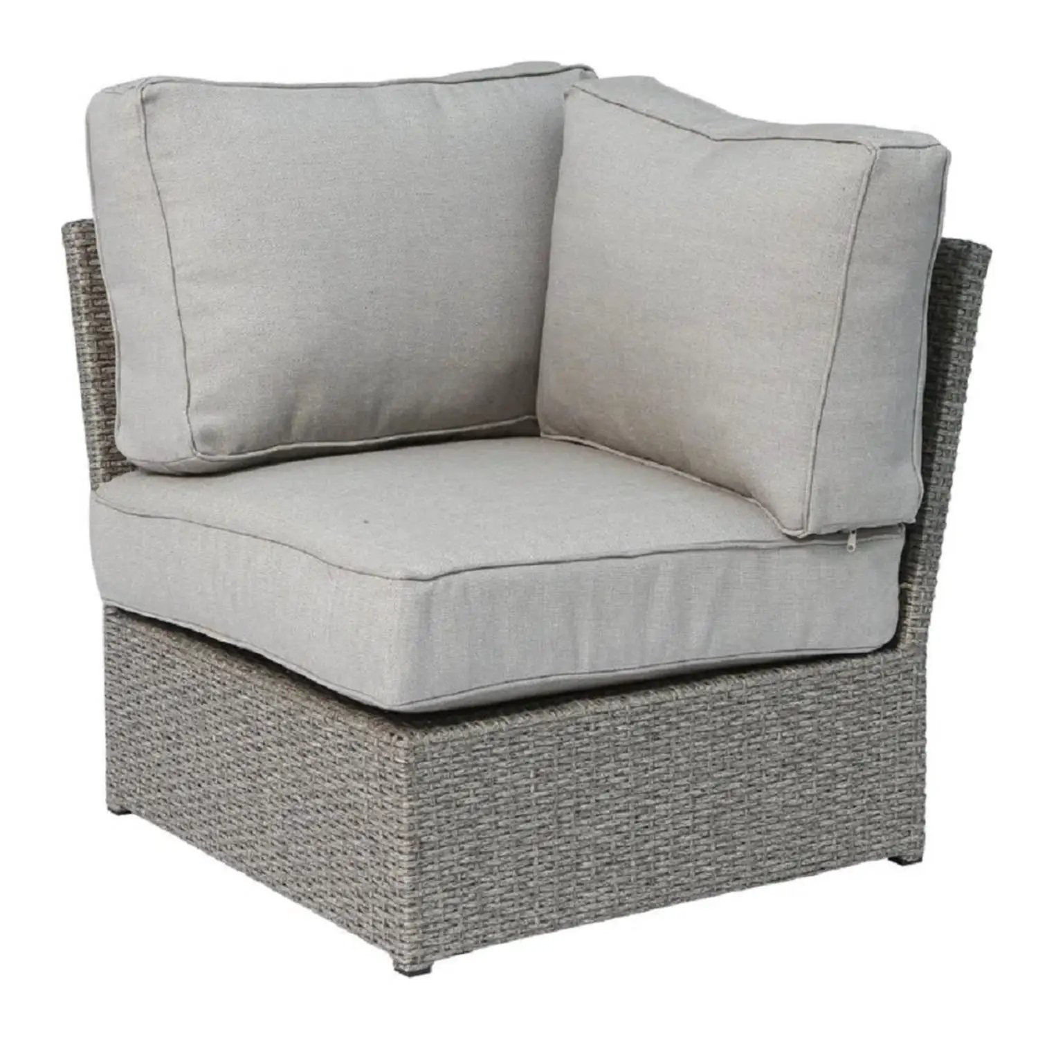 Comfortable modern patio rattan sectional set with gray cushions by Unique Piece Furniture on Tampa Home & Garden Store
