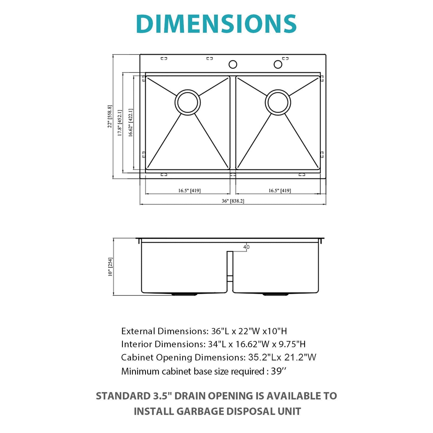 Topmount Double Bowl Kitchen Sink For Home