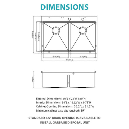 Topmount Double Bowl Kitchen Sink For Home