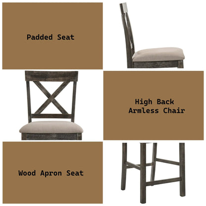 Martha II Weathered Counter Height Chairs Set of 2 padded tan seats dark wood frames on Tampa Home & Garden Store