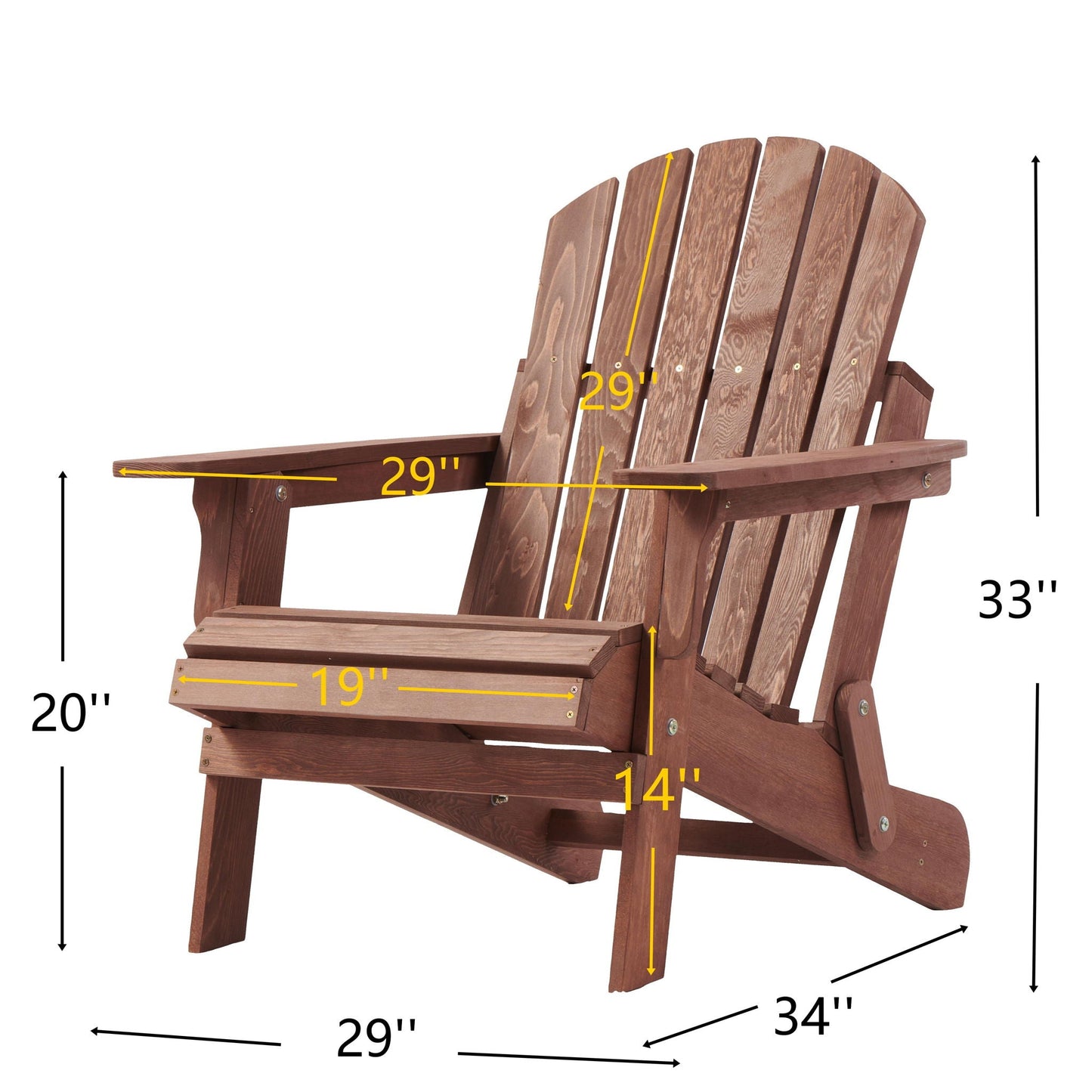 Oversized Folding Adirondack Chair for Patio