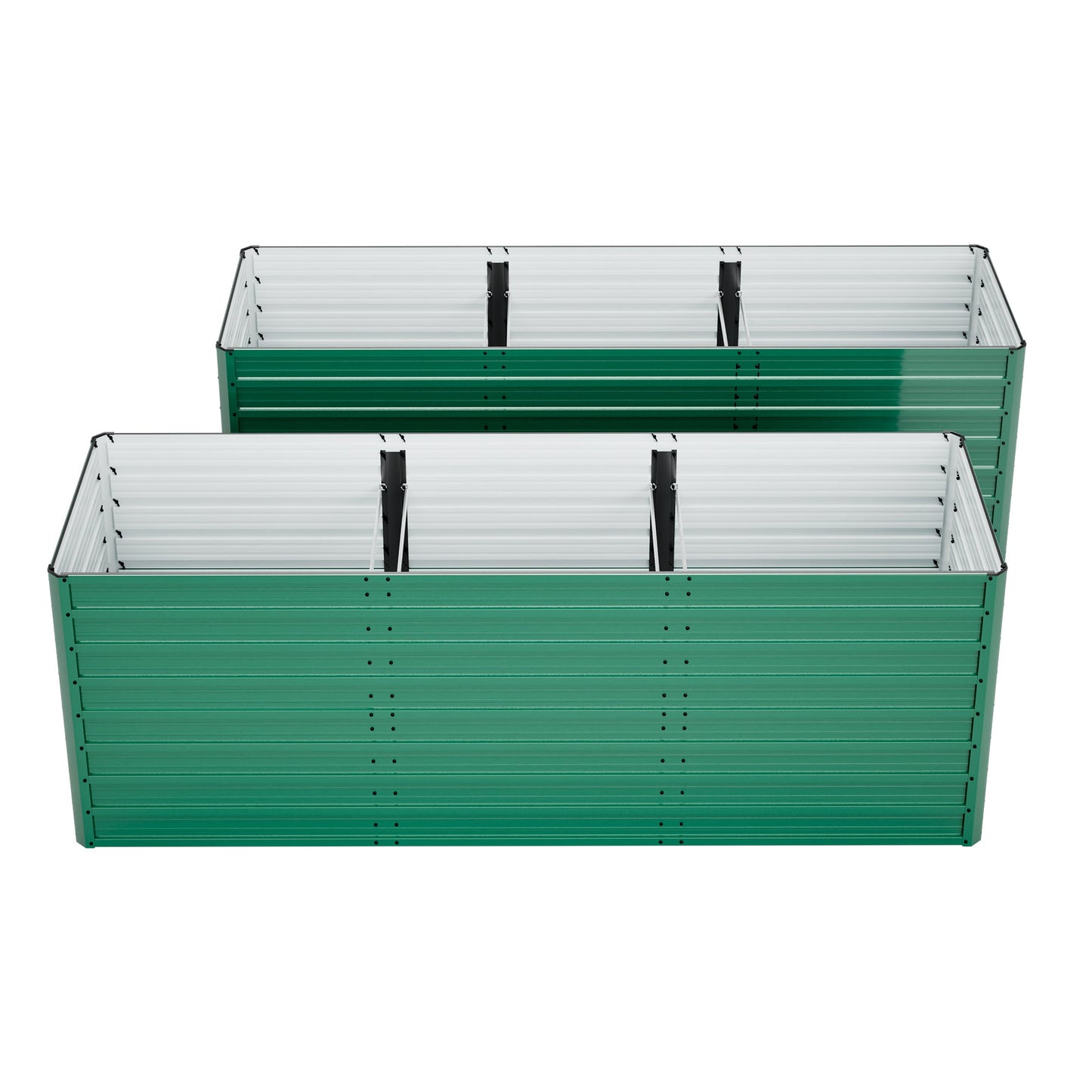 Raised garden beds by HouseOfZazla, 2-pack, green exterior, ergonomic no-bend on Tampa Home & Garden Store
