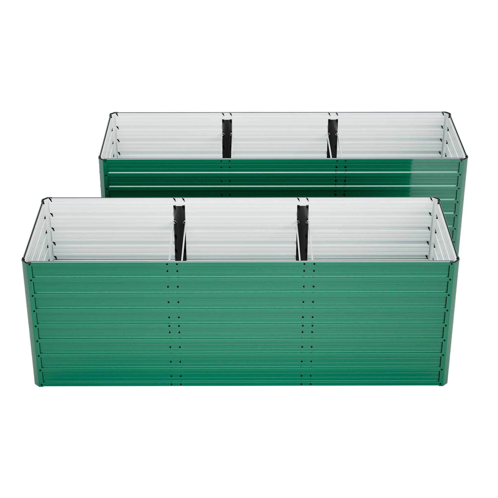 Raised garden beds by HouseOfZazla, 2-pack, green exterior, ergonomic no-bend on Tampa Home & Garden Store