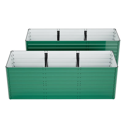 Raised garden beds by HouseOfZazla, 2-pack, green exterior, ergonomic no-bend on Tampa Home & Garden Store