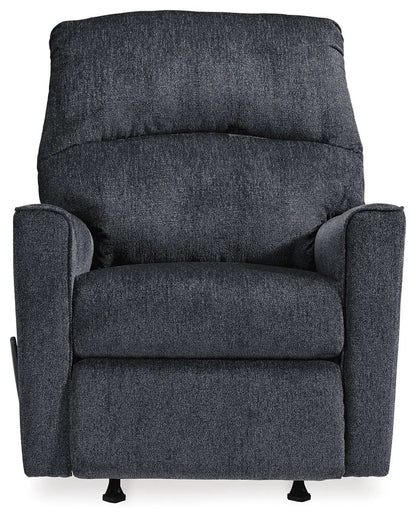 Altari rocker recliner in charcoal gray textured upholstery by Unique Piece Furniture on Tampa Home & Garden Store