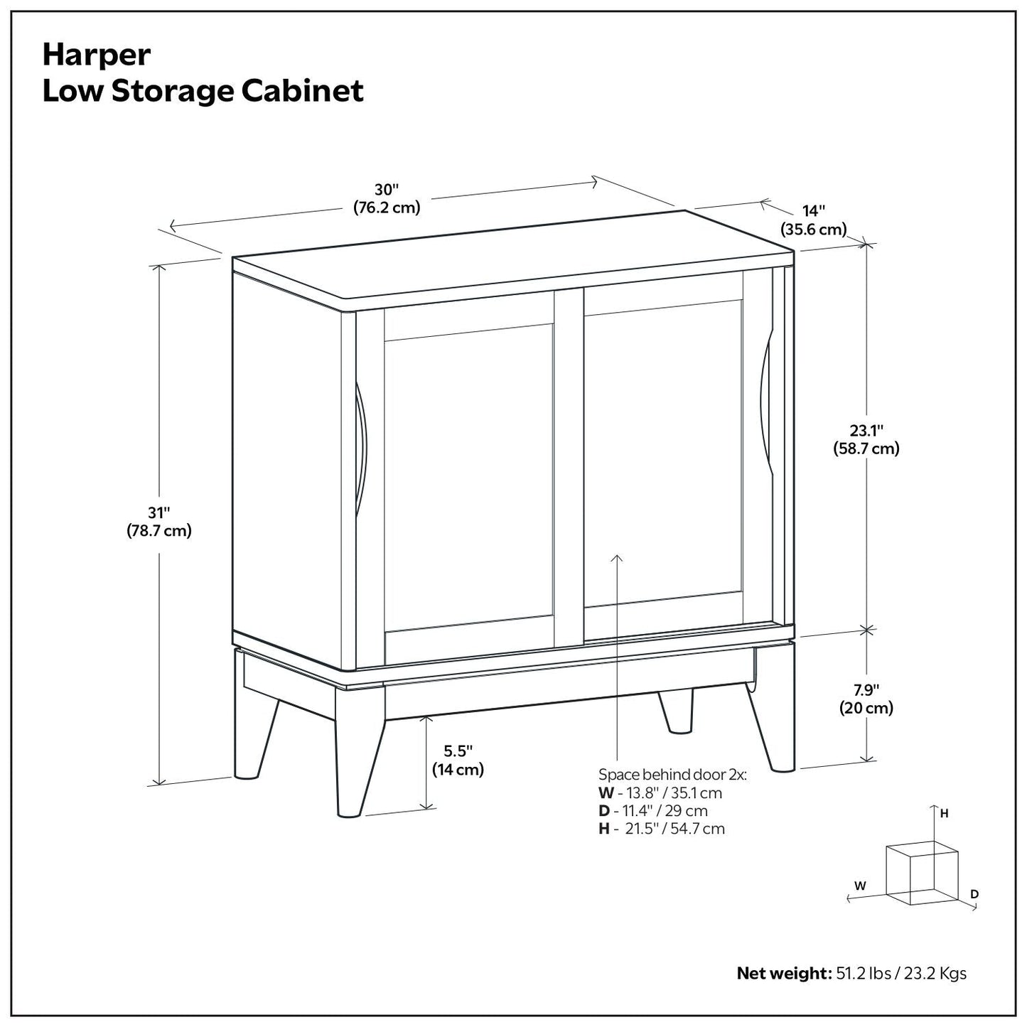 Harper Low Storage Cabinet in black finish, HouseOfZazla accent cabinet on Tampa Home & Garden Store