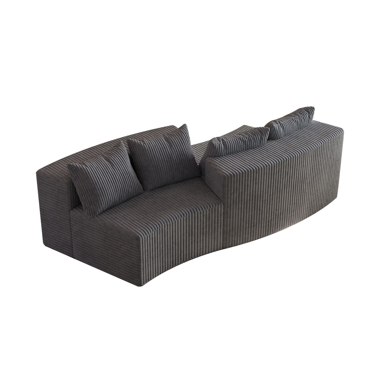 Curved Modular Sectional Sofa and Four Pillows