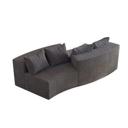 Curved Modular Sectional Sofa and Four Pillows