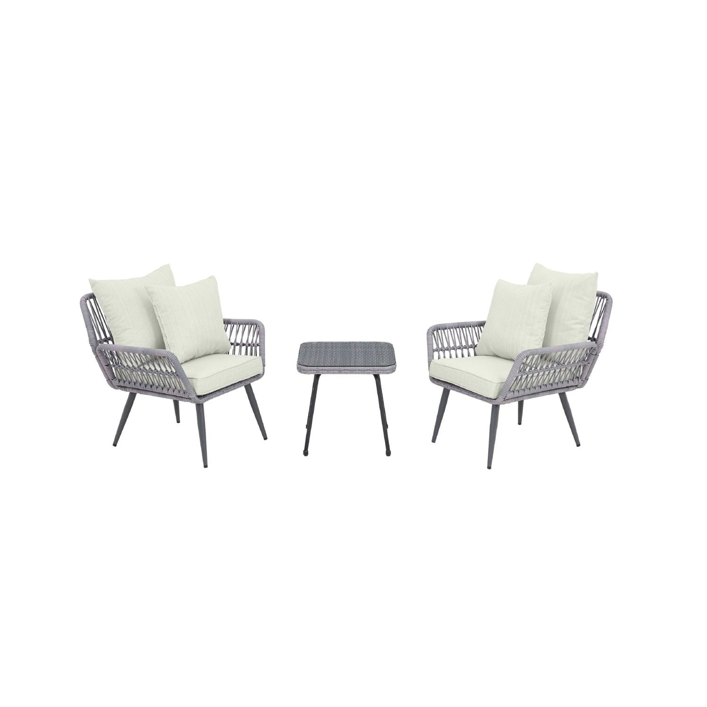 Modern Three Piece Outdoor Patio Conversation Set