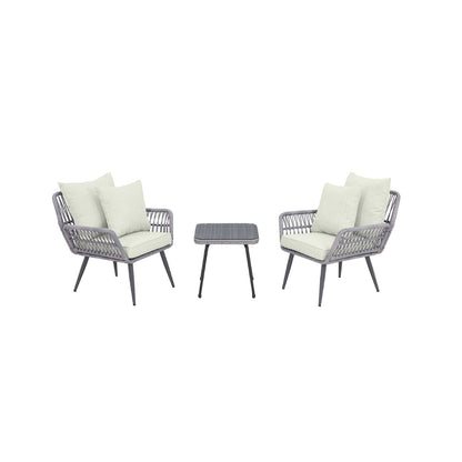 Modern Three Piece Outdoor Patio Conversation Set