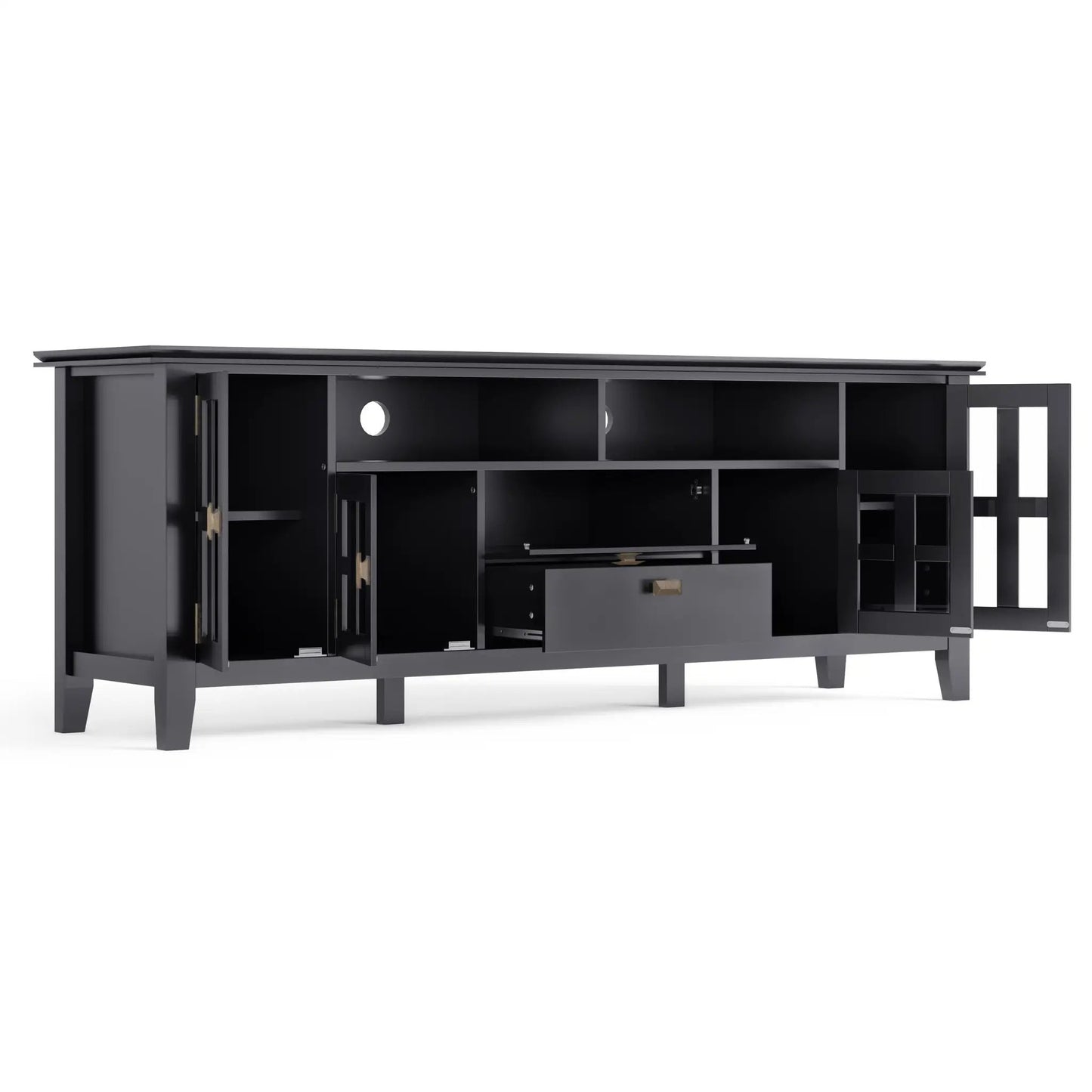 Artisan Tv Media Stand Glass Doors and Drawers