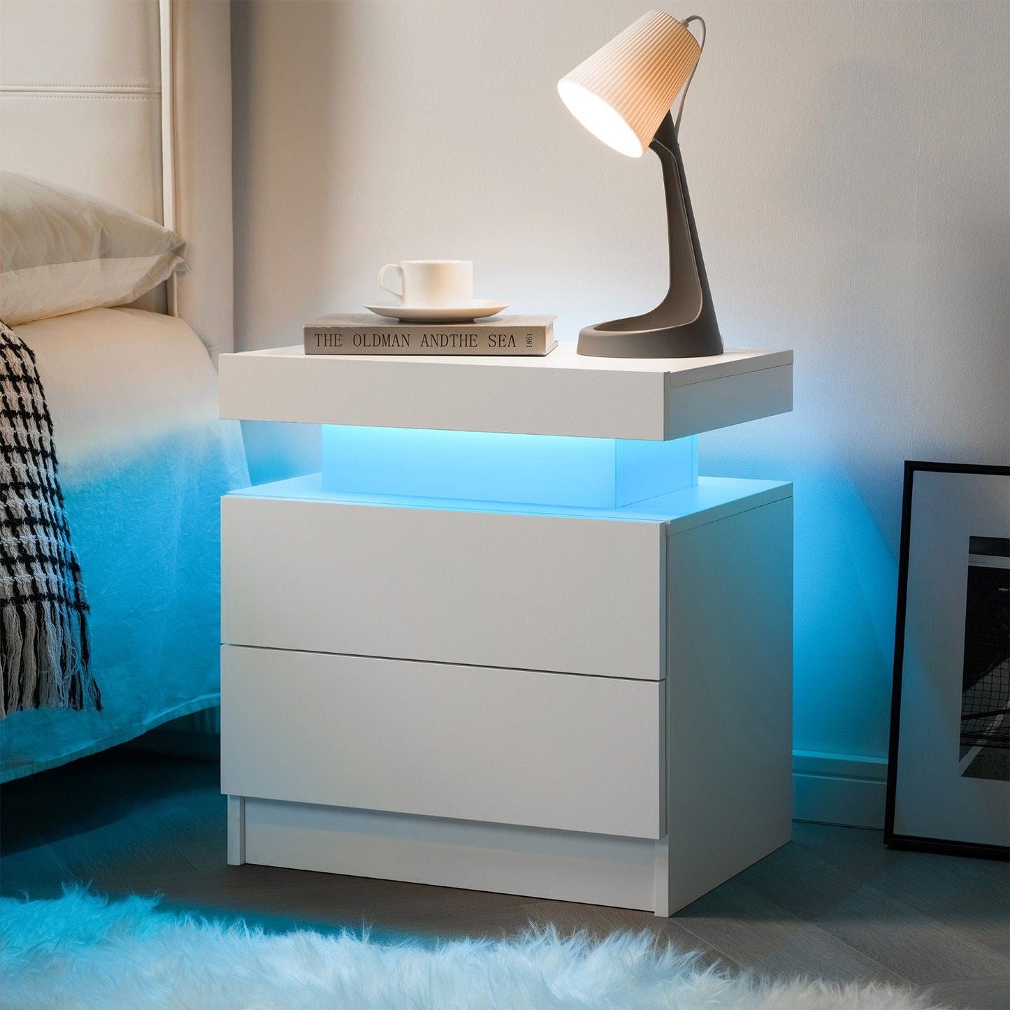 Modern Led Bedside Table Cabinet with Lights