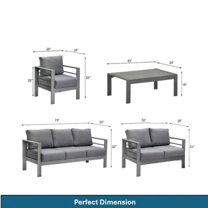 All Weather Iron Patio Set and Thick Cushions