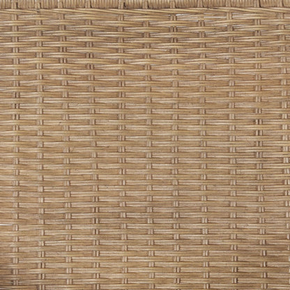 Natural accent chair close-up of rattan back weave in tan hues on Tampa Home & Garden Store