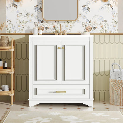 Bathroom vanity with sink, 2 soft-close doors and adjustable shelf on Tampa Home & Garden Store