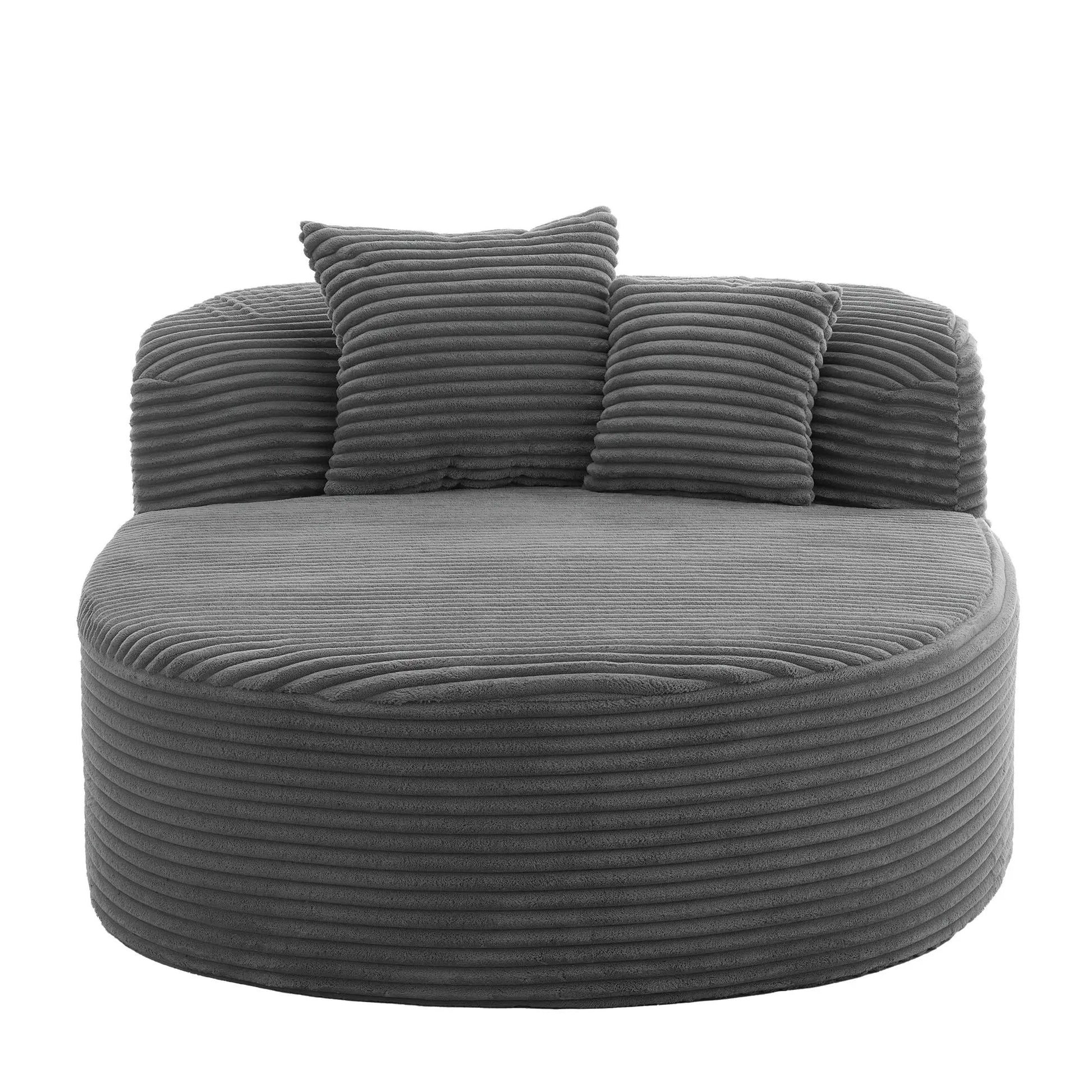 Modern gray ribbed chaise lounge with three supportive pillows Unique Piece Furniture on Tampa Home & Garden Store