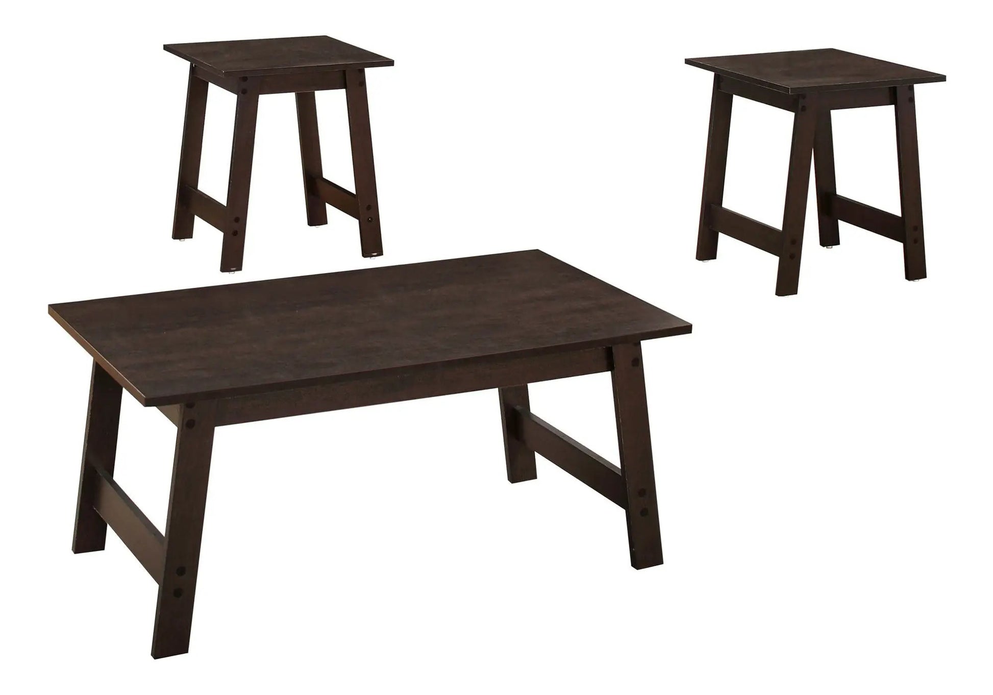 Table Set of 3 coffee and end tables in dark brown wood by Unique Piece Furniture on Tampa Home & Garden Store