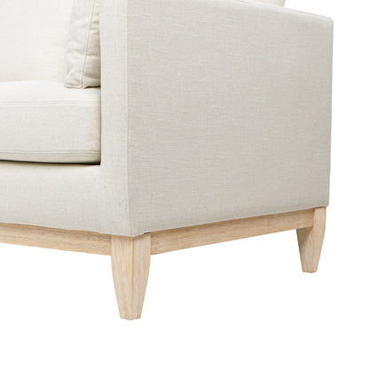 Sofa Knox 84' Modern Farmhouse flax white linen with natural wood legs on Tampa Home & Garden Store