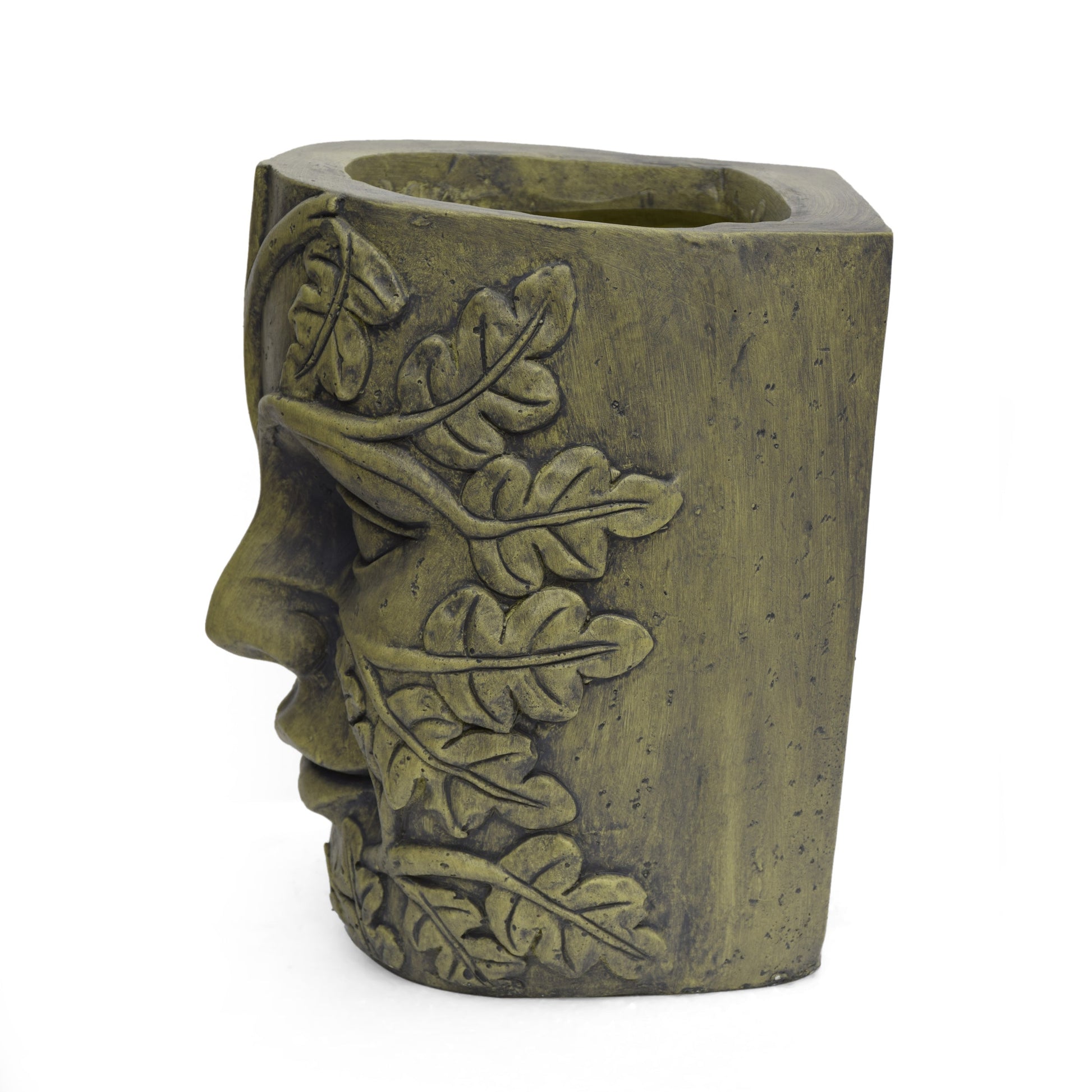 Garden urn planter with olive finish and carved vine motif, HouseOfZazla on Tampa Home & Garden Store